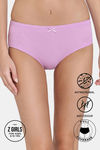 Zivame Girls Anti-Microbial Medium Rise Full Coverage Hipster Panty - Violet Tulle — thumbnail 1